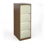 Bisley steel 4 drawer public sector contract filing cabinet 1321mm high - coffeecream BBPSF4C