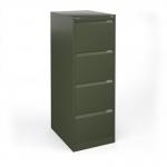 Bisley steel 4 drawer public sector contract filing cabinet 1321mm high - olive green BBPSF4OG