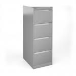 Bisley steel 4 drawer public sector contract filing cabinet 1321mm high - silver BBPSF4S