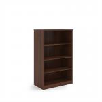 Deluxe bookcase 1600mm high with 3 shelves - Walnut BC16W