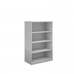 Deluxe bookcase 1600mm high with 3 shelves - white