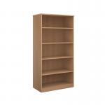 Deluxe bookcase 2000mm high with 4 shelves - beech