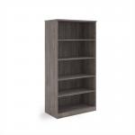 Deluxe bookcase 2000mm high with 4 shelves - Grey Oak BC20GO
