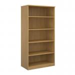 Deluxe bookcase 2000mm high with 4 shelves - oak BC20O