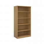 Deluxe bookcase 2000mm high with 4 shelves - oak BC20O