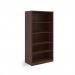 Deluxe bookcase 2000mm high with 4 shelves - Walnut BC20W