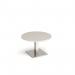 Brescia circular coffee table with flat square brushed steel base 800mm - Light grey BCC800-BS-LG