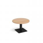 Brescia circular coffee table with flat square black base 800mm - made to order BCC800-K