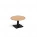 Brescia circular coffee table with flat square black base 800mm - beech BCC800-K-B