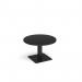 Brescia circular coffee table with flat square black base 800mm - Black BCC800-K-BK