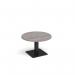 Brescia circular coffee table with flat square black base 800mm - grey oak BCC800-K-GO