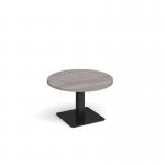 Brescia circular coffee table with flat square black base 800mm - grey oak BCC800-K-GO