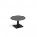 Brescia circular coffee table with flat square black base 800mm - Onyx Grey BCC800-K-OG