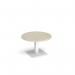 Brescia circular coffee table with flat square white base 800mm - made to order BCC800-WH