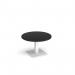 Brescia circular coffee table with flat square white base 800mm - Black BCC800-WH-BK