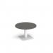 Brescia circular coffee table with flat square white base 800mm - Onyx Grey BCC800-WH-OG