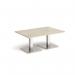 Brescia rectangular coffee table with flat square brushed steel bases 1200mm x 800mm - made to order BCR1200-BS