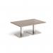 Brescia rectangular coffee table with flat square brushed steel bases 1200mm x 800mm - barcelona walnut BCR1200-BS-BW