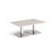 Brescia rectangular coffee table with flat square brushed steel bases 1200mm x 800mm - Light Grey BCR1200-BS-LG