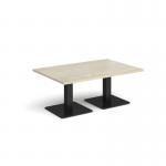 Brescia rectangular coffee table with flat square black bases 1200mm x 800mm - made to order BCR1200-K