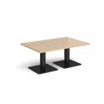 Brescia rectangular coffee table with flat square black bases 1200mm x 800mm - kendal oak BCR1200-K-KO