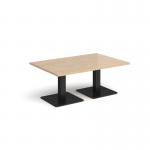 Brescia rectangular coffee table with flat square black bases 1200mm x 800mm - kendal oak BCR1200-K-KO