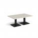 Brescia rectangular coffee table with flat square black bases 1200mm x 800mm - Light Grey BCR1200-K-LG