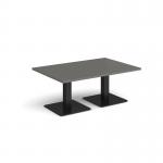 Brescia rectangular coffee table with flat square black bases 1200mm x 800mm - Onyx Grey BCR1200-K-OG