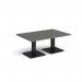 Brescia rectangular coffee table with flat square black bases 1200mm x 800mm - Onyx Grey BCR1200-K-OG