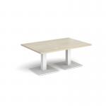 Brescia rectangular coffee table with flat square white bases 1200mm x 800mm - made to order BCR1200-WH