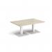 Brescia rectangular coffee table with flat square white bases 1200mm x 800mm - made to order BCR1200-WH