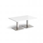 Brescia rectangular coffee table with flat square white bases 1200mm x 800mm - made to order BCR1200-WH