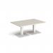 Brescia rectangular coffee table with flat square white bases 1200mm x 800mm - Light Grey BCR1200-WH-LG