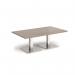 Brescia rectangular coffee table with flat square brushed steel bases 1400mm x 800mm - barcelona walnut BCR1400-BS-BW