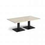 Brescia rectangular coffee table with flat square black bases 1400mm x 800mm - made to order BCR1400-K