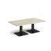 Brescia rectangular coffee table with flat square black bases 1400mm x 800mm - made to order BCR1400-K