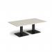 Brescia rectangular coffee table with flat square black bases 1400mm x 800mm - Light Grey BCR1400-K-LG