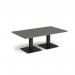 Brescia rectangular coffee table with flat square black bases 1400mm x 800mm - Onyx Grey BCR1400-K-OG