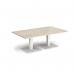 Brescia rectangular coffee table with flat square white bases 1400mm x 800mm - made to order BCR1400-WH