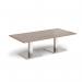 Brescia rectangular coffee table with flat square brushed steel bases 1600mm x 800mm - barcelona walnut BCR1600-BS-BW