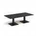 Brescia rectangular coffee table with flat square black bases 1600mm x 800mm - Black BCR1600-K-BK
