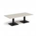 Brescia rectangular coffee table with flat square black bases 1600mm x 800mm - Light Grey BCR1600-K-LG