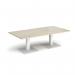 Brescia rectangular coffee table with flat square white bases 1600mm x 800mm - made to order BCR1600-WH