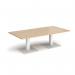 Brescia rectangular coffee table with flat square white bases 1600mm x 800mm - kendal oak BCR1600-WH-KO