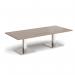 Brescia rectangular coffee table with flat square brushed steel bases 1800mm x 800mm - barcelona walnut BCR1800-BS-BW