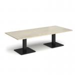 Brescia rectangular coffee table with flat square black bases 1800mm x 800mm - made to order BCR1800-K