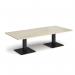 Brescia rectangular coffee table with flat square black bases 1800mm x 800mm - made to order BCR1800-K
