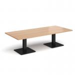 Brescia rectangular coffee table with flat square black bases 1800mm x 800mm - made to order BCR1800-K