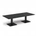 Brescia rectangular coffee table with flat square black bases 1800mm x 800mm - Black BCR1800-K-BK