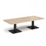 Brescia rectangular coffee table with flat square black bases 1800mm x 800mm - kendal oak BCR1800-K-KO